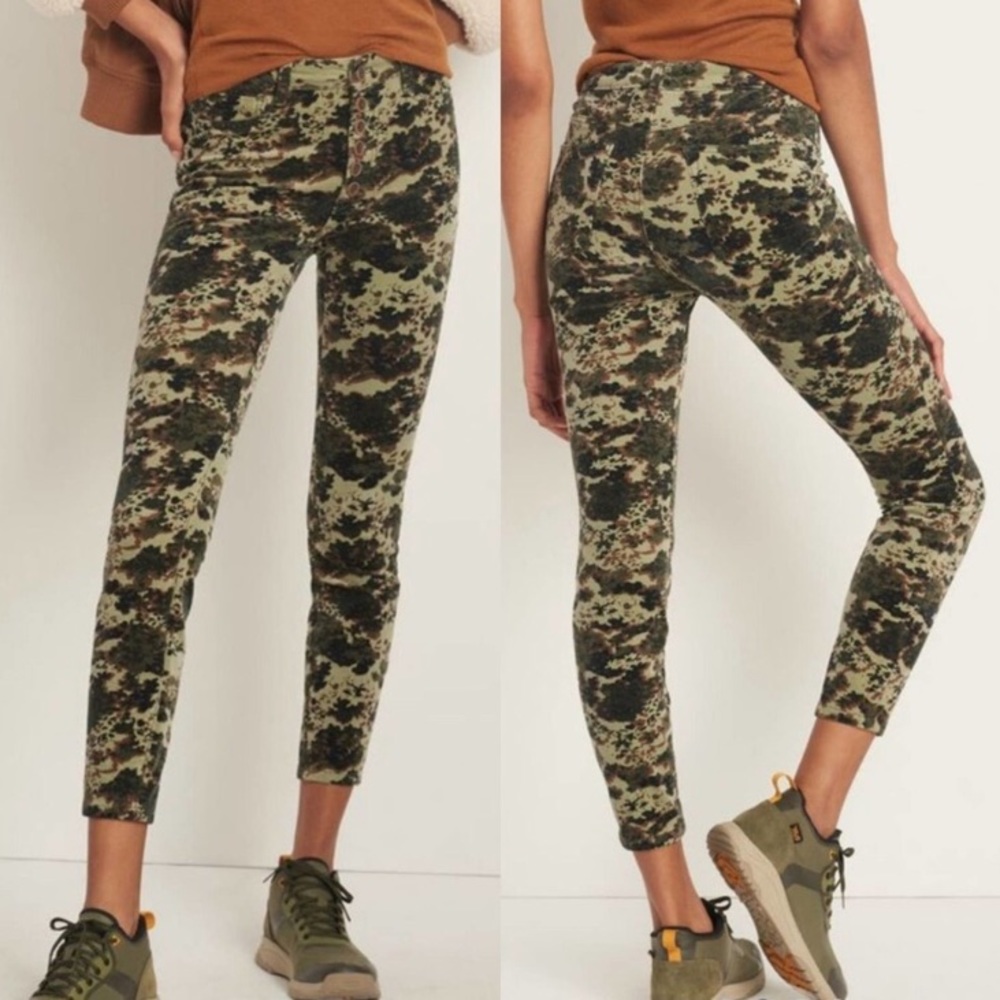 Anthropologie Pilcro High Rise Corduroy Camo Pants New With Tags